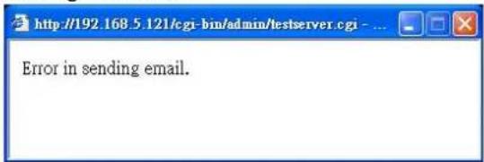 Error in sending email.