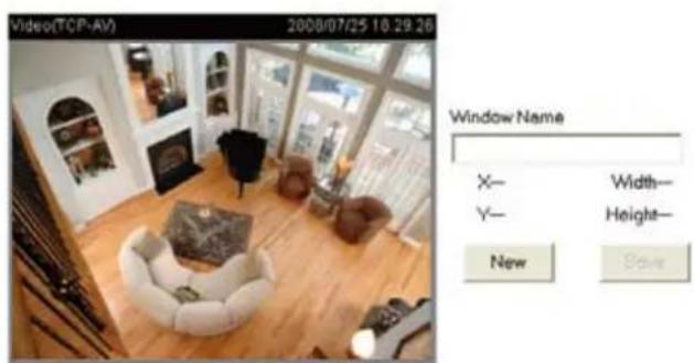 Video(TCP-AV) 2008/07/25 18:29:26 Window Name X— Width— Y— Height— New Save