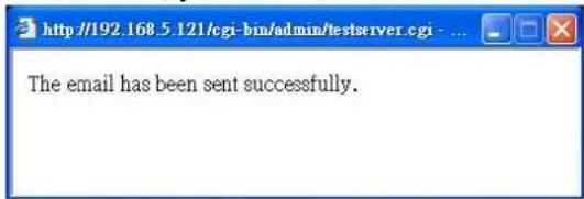 The email has been sent successfully.