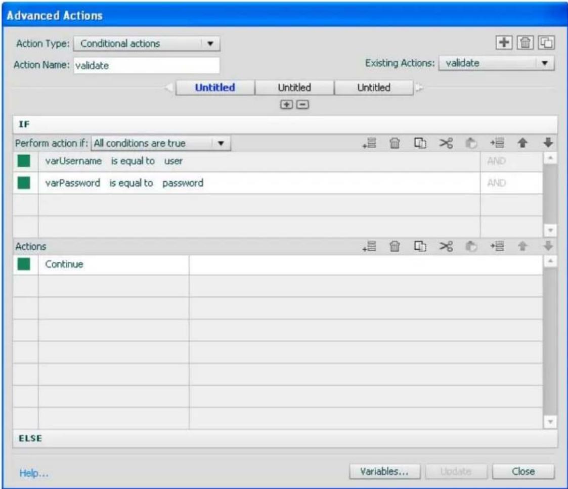 ADOBE Captivate 5.5 (Mac) - Create an advanced action for the login slide - 1