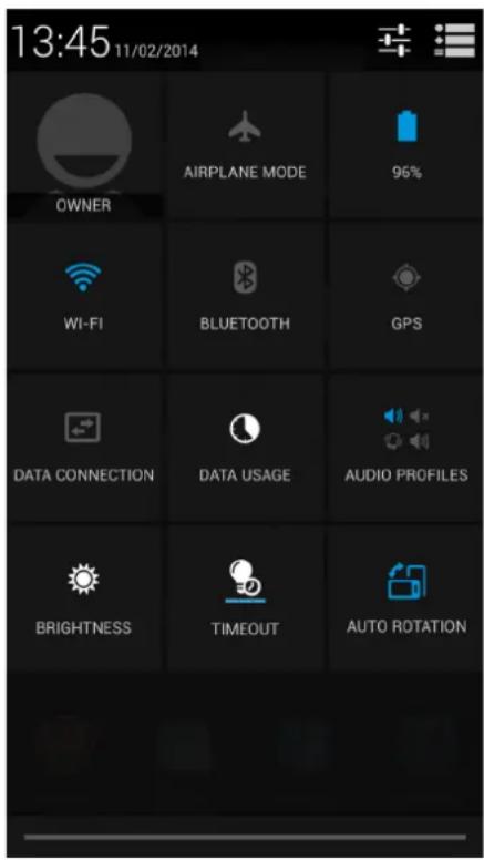 PRESTIGIO MultiPhone 7500 - Using Quick Settings - 1