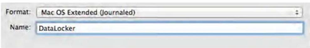 Format: Mac OS Extended (Journaled) Name: DataLocker