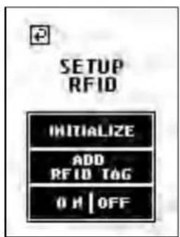 SETUP RFID INITIALIZE ADD RFID TAG ON OFF