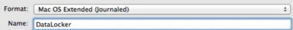 Format: Mac OS Extended (Journaled) Name: DataLocker