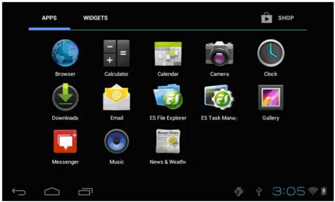 NEVIR NVR-TAB7 S5 - Main menu - 1