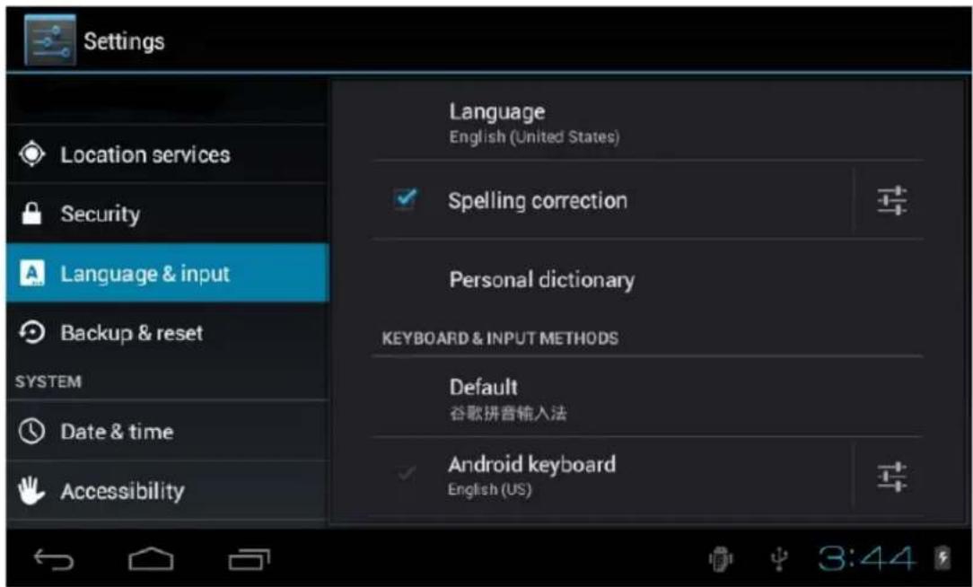 NEVIR NVR-TAB7 S5 - Language and input - 1