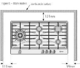 Figure 2 - 10cm model combustic surface 131mm 111mm 99mm