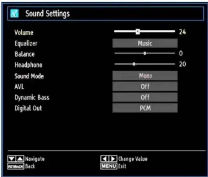 Finlux 26H6030-D - Configuring Sound Settings - 1