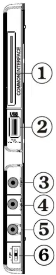 Finlux 26H6030-D - Viewing the Connections - Side Connectors - 1