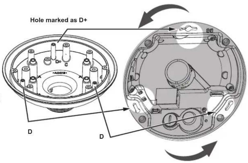 Hole marked as D+ D D