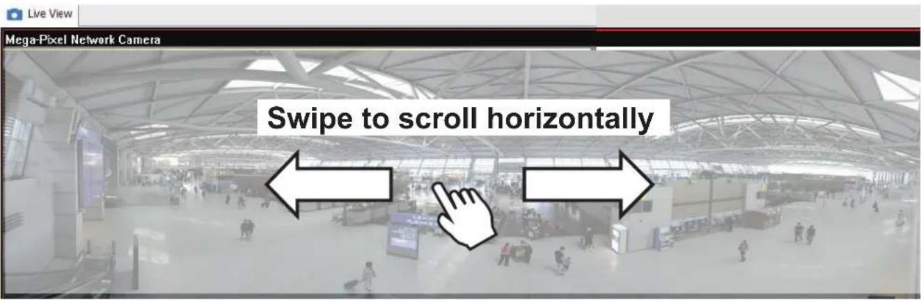 Live View Mega-Pixel Network Camera Swipe to scroll horizontally
