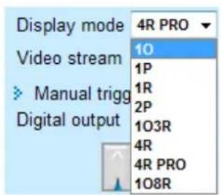 Display mode Video stream Manual trigg Digital output 4R PRO 10 1P 1R 2P 103R 4R 4R PRO 108R