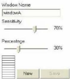 Window Name windowA Sensitivity 70% Percentage 30% New Save