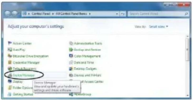 Control Panel > All Control Panel Items Search Control Panel Adjust your computer's settings View by: Small icons Action Center AutoKey BitLocker Drive Encryption Credential Manager Default Programs Backlog Manager Display Folder Options Getting Started Administrative Tools Backup and Repairers Call Management Outlook Time Desktop Gadgers Outlook and Printers Device Manager View and update your handler's settings and drive software Edit Group
