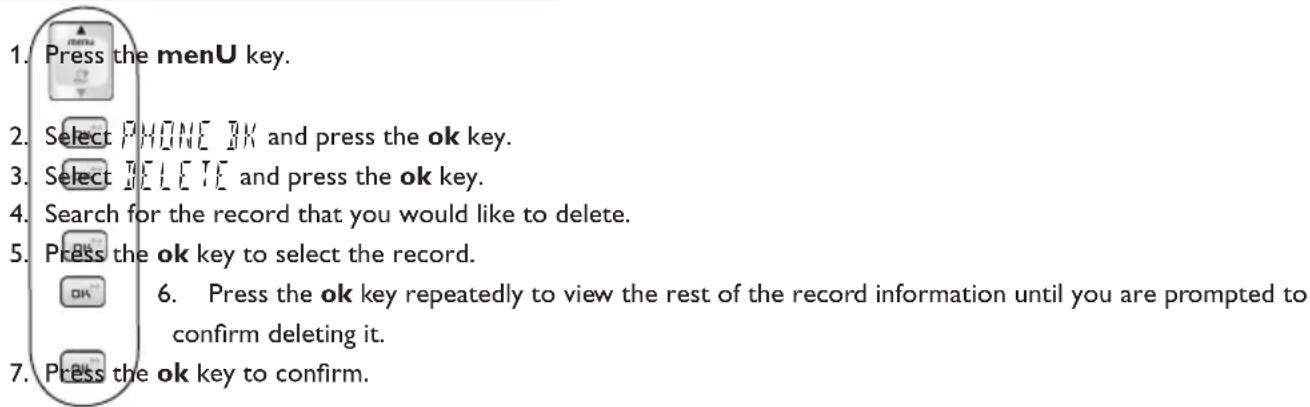 PHILIPS DECT2252G - Deleting phonebook records - 1