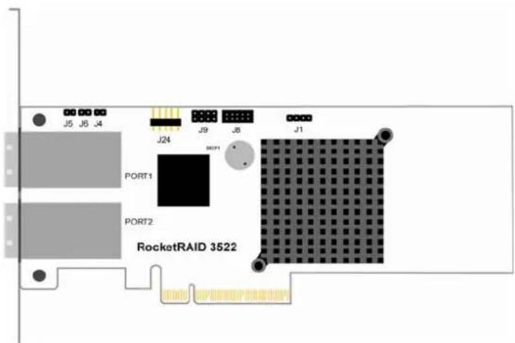 Highpoint RocketRAID 3522 - - RocketRAID 3522 Adapter Layout - 1
