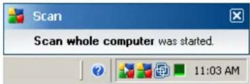 Scan Scan whole computer was started. 11:03 AM