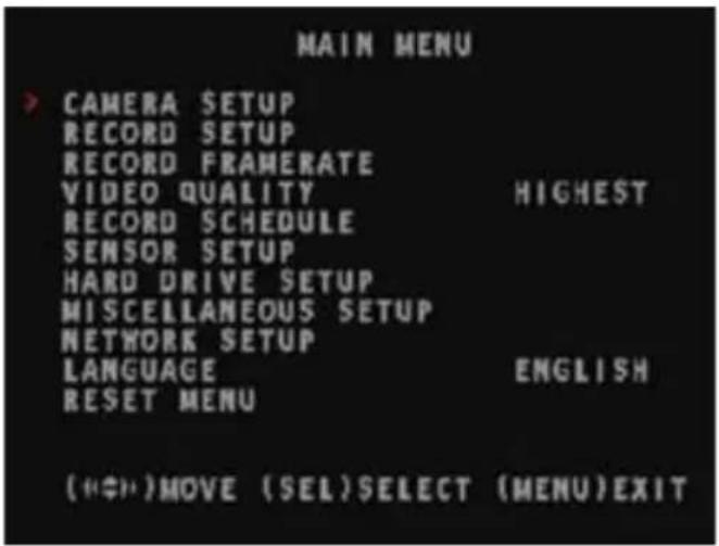 SWANN SW342-LPP - Main Menu - 1