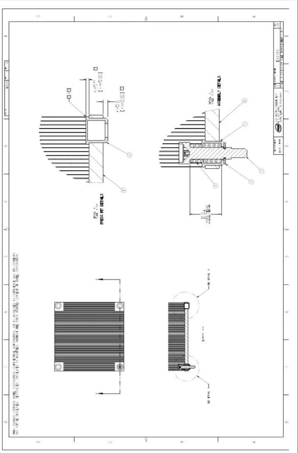THIS DRAWING CONTAINED INTEL CORPORATION COMPLIENTIAL INFORMATION. IT IS DESCLOSED IN CONFERENCE AND ITS CONTENTS REV. NOT BE DISCLOSED, EXPOSED, DISCLOSED OF MODIFIED, WITHOUT THE PRIOR WRITTEN CONSENT OF INTEL CORPORATION. PRESS FIT DETAILS ① ② ③ ④ ⑤ ⑥ ⑦ ⑧ ⑨ ⑩ ⑪ ⑫ ⑬ ⑭ ⑮ ⑯ ⑰ ⑱ ⑲ ⑳ ⑴ ⑵ ⑶ ⑷ ⑧ ⑨ ⑩ ⑪ ⑫ ⑬ ⑭ ⑮ ⑯ ⑰ ⑱ ⑲ ⑳ ⑴ ⑵ ⑶ ⑷ ⑧ ⑨ A E30769 12.1 mm x 400mm E30769 12.1 mm x 400mm E30769
