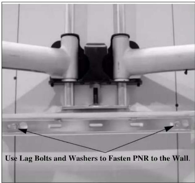 Use Lag Bolts and Washers to Fasten PNR to the Wall.