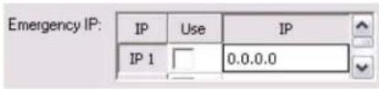 Emergency IP: IP Use IP IP 1 0.0.0.0