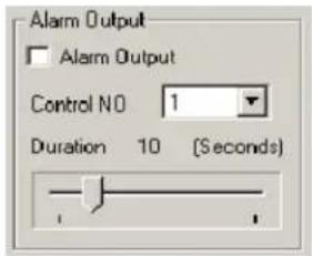 Alarm Output Alarm Output Control NO 1 Duration 10 [Seconds]