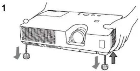 HITACHI CP-WX2520 - Adjusting the projector's elevator - 2