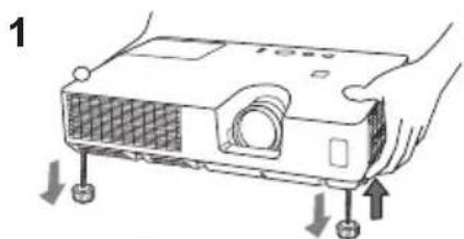HITACHI CP-WX2520 - Adjusting the projector's elevator - 2