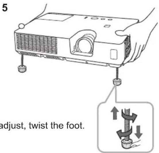 5 adjust, twist the foot.