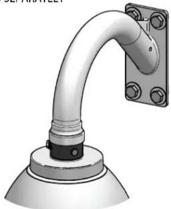 Moog Videolarm PFD7CS-3 - Undo the lanyard, pull housing up and twist secure with the locking bolt and washers. - 1