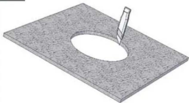Moog Videolarm RM7T12N-3 - Using the provided template, mark the ceiling tile for the cutout. - 1