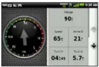 60 F33 BL 9 9:38 AM Message 90: Speed Arrow to 65° 21° Turn to Turn to 04:45 5.7°