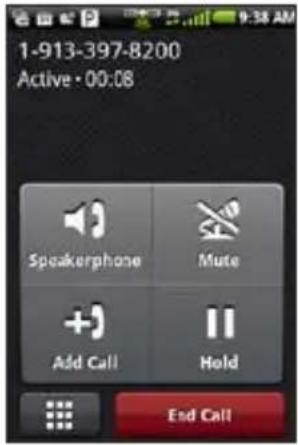 1-913-397-8200 Active • 00:08 Speakerphone Mute Add Call Hold End Call
