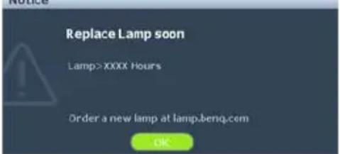 BENQ 9H.J4J77.35L - Timing of replacing the lamp - 4