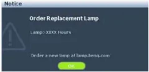 BENQ 9H.J4J77.35L - Timing of replacing the lamp - 3