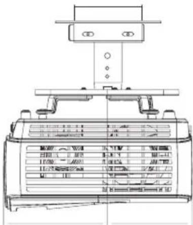 Technical diagram of a vehicle air conditioning unit with labeled components and control panel