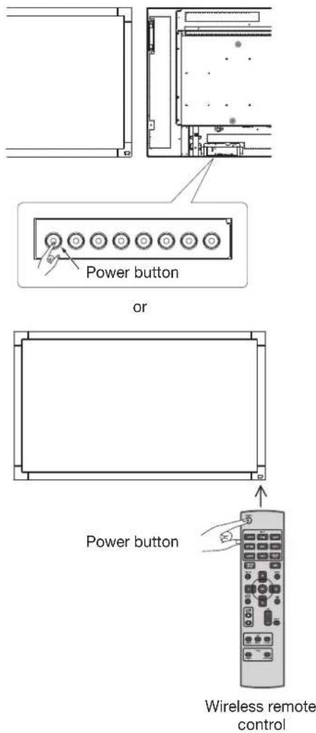 Power button or Power button Wireless remote control