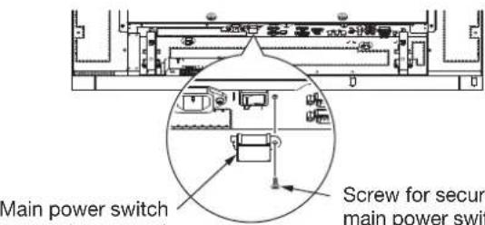 Main power switch Screw for securi main power switch
