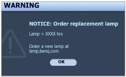BENQ 9H.J3977.18L - Timing of replacing the lamp - 1