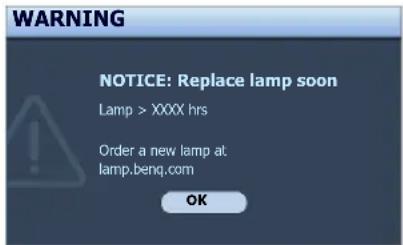 BENQ 9H.J3977.18L - Timing of replacing the lamp - 2