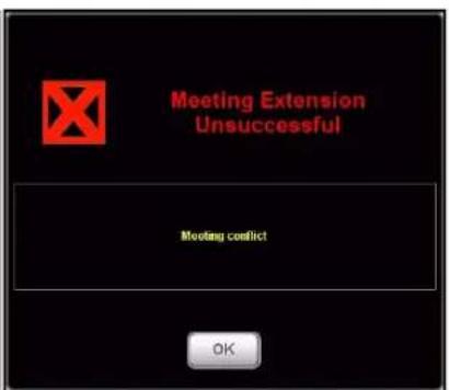 Meeting Extension Unsuccessful Meeting conflict OK
