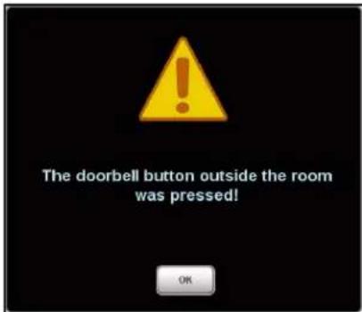 The doorbell button outside the room was pressed!