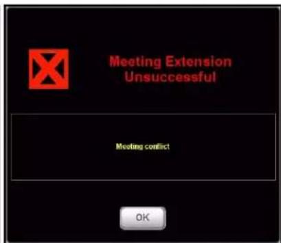 Meeting Extension Unsuccessful Meeting conflict OK