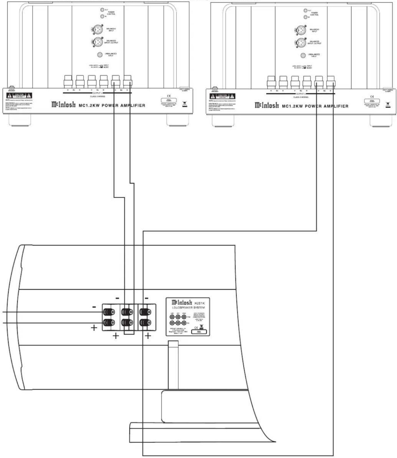 MCINTOSH XCS1K - How to Connect using three Amplifiers - 4