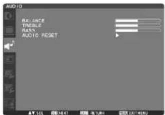 AUDIO BALANCE TICKLE BASS AUDIO RESET