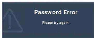 Password Error Please try again.