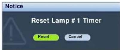 Notice Reset Lamp # 1 Timer Reset Cancel