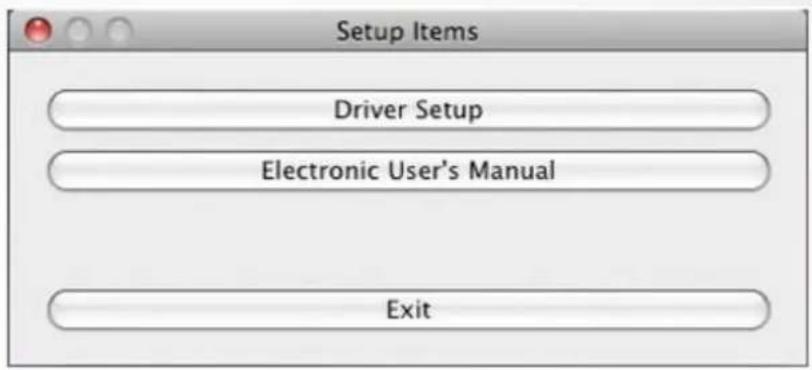 Setup Items Driver Setup Electronic User's Manual Exit