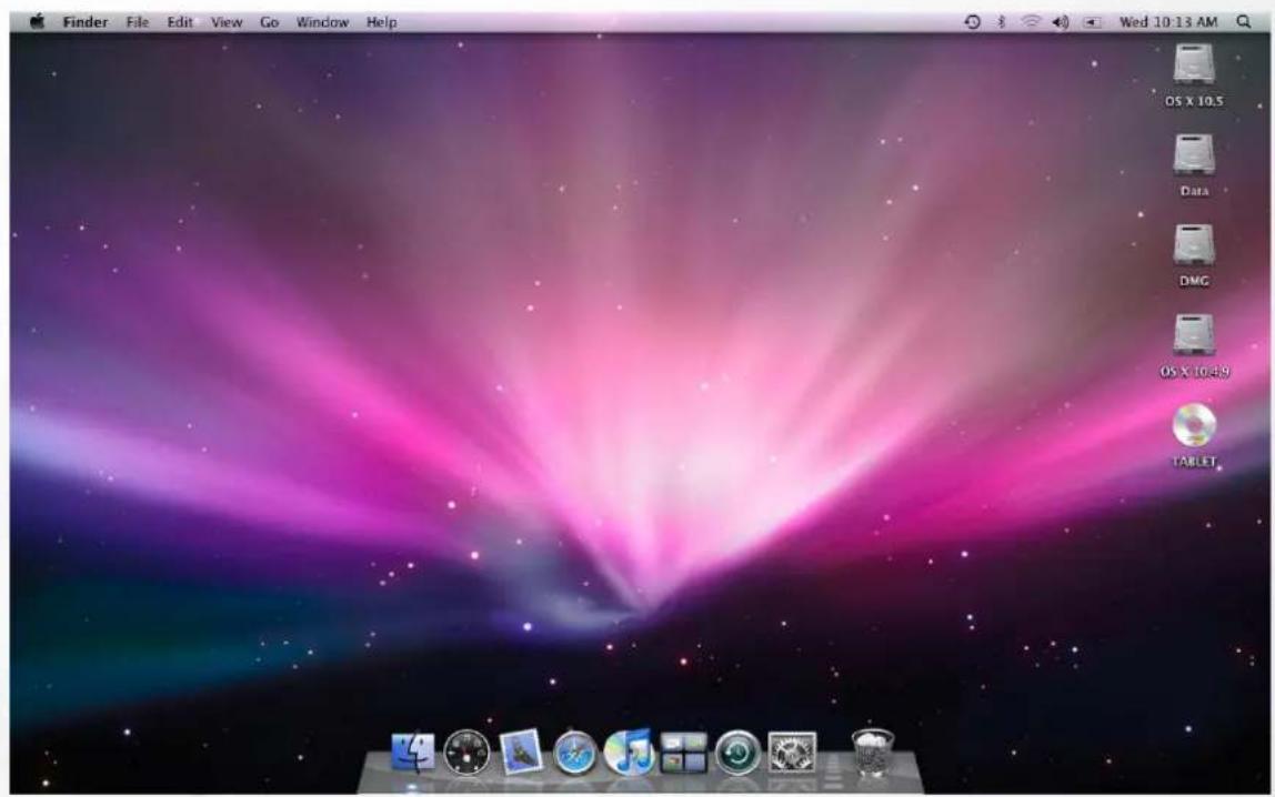 Finder File Edit View Go Window Help OS X 10.5 Data DMG OS X 10.4.9 TABLET