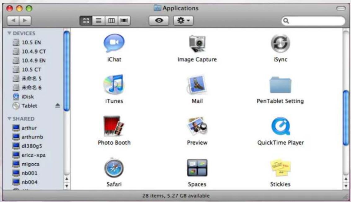 Applications DEVICES 10.5 EN 10.4.9 CT 10.4.9 EN 10.5 CT 未命名 5 未命名 6 iDisk Tablet SHARED arthur arthurnb dl380g5 ericz-xpa migoca nb001 nb004 iChat Image Capture iSync iTunes Mall PenTablet Setting Photo Booth Preview QuickTime Player Safari Spaces Stickies 28 items, 5.27 GB available
